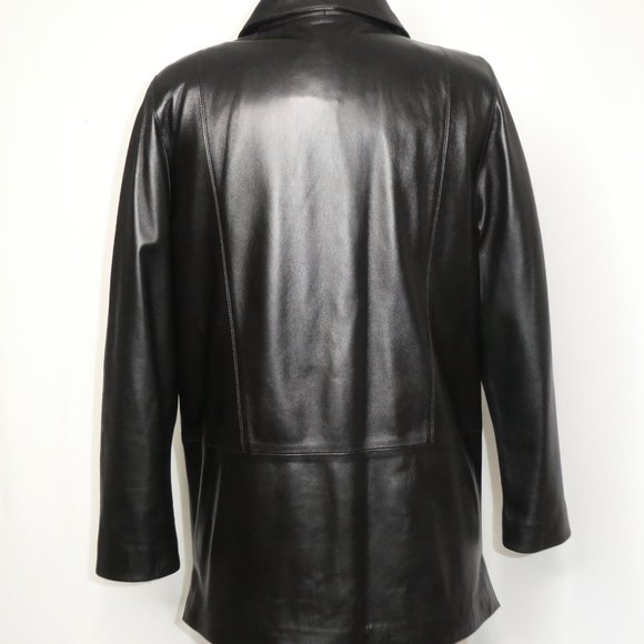 Piel & MODA Black Leather  Blazer / Jacket SIZE 40 - Picture 2 of 16